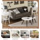 White 2-tier round end table with open drawer, featuring a classic style for versatile use in living spaces.